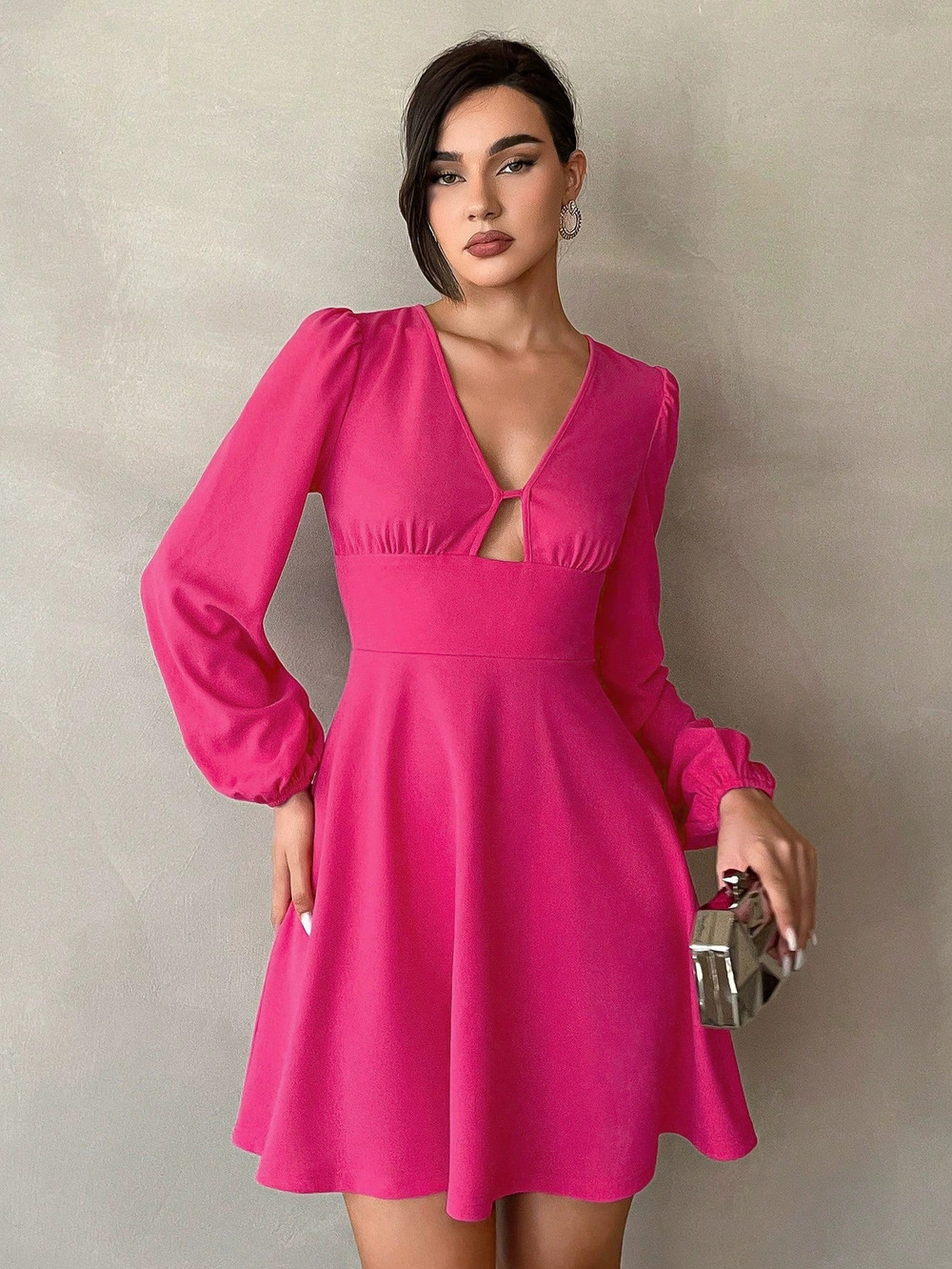 ZARA Fall Winter Belted Puff Sleeve A Line Mini Dress